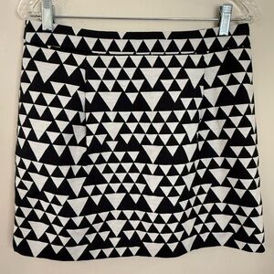 J. Crew Factory mini skirt black white diamond pattern SZ 6